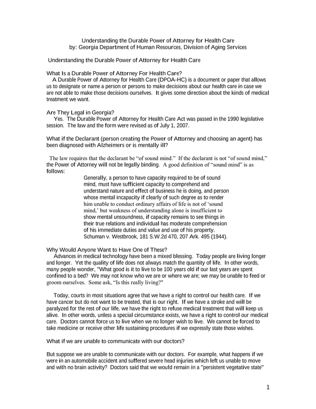 Understanding The Durable Power Of Attorney For Health Care screenshot