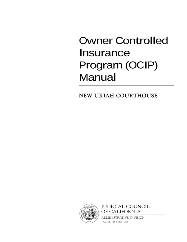 Owner Controlled Insurance Program (OCIP) Manual screenshot