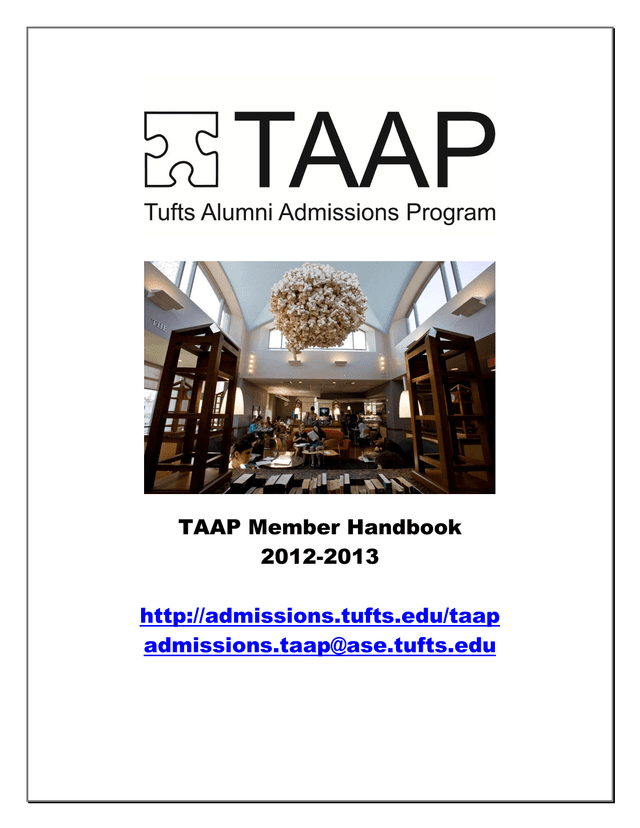 TAAP Member Handbook 2012 2013 screenshot