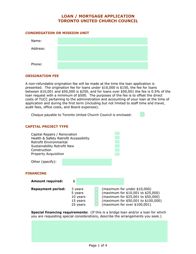 LOAN  MORTGAGE APPLICATION screenshot
