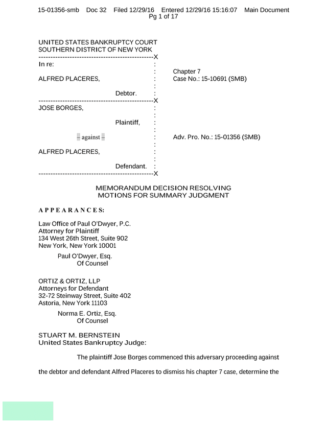 Memorandum Decision Resolving Motions For Summary Judgment screenshot