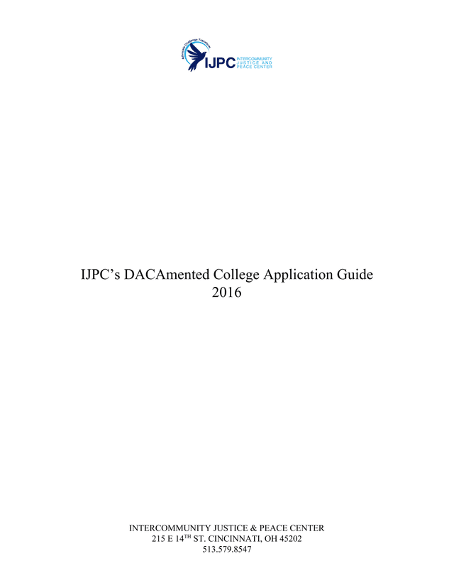 IJPCS DACAmented College Application Guide screenshot