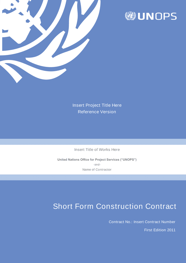 Short Form Construction Contract screenshot