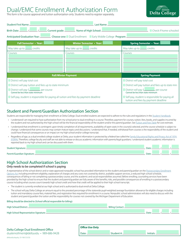 DualEMC Enrollment Authorization Form screenshot