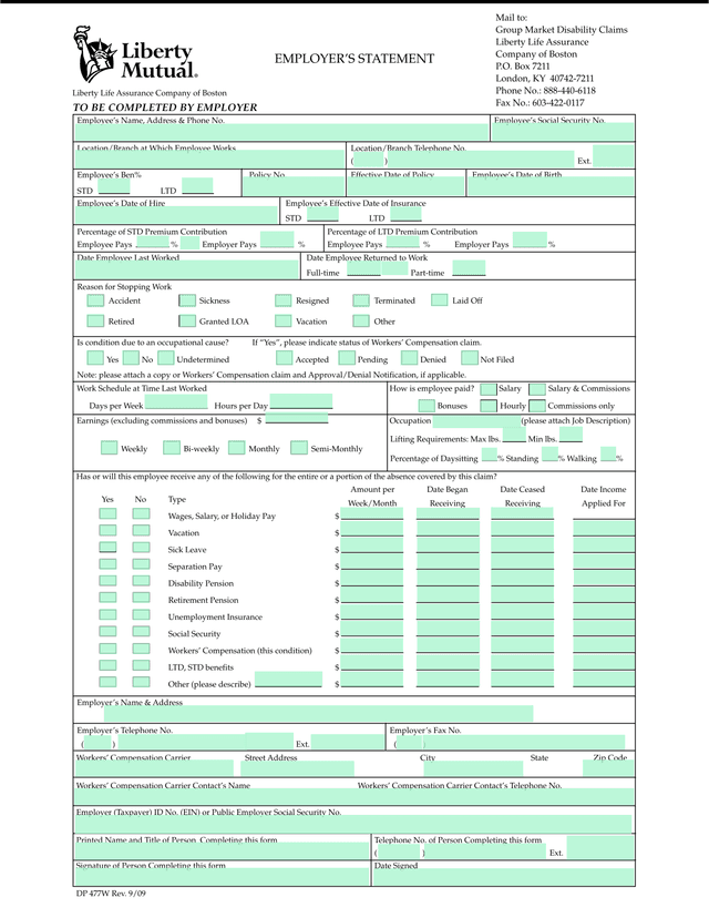 EmployerS Statement For Disability Insurance screenshot