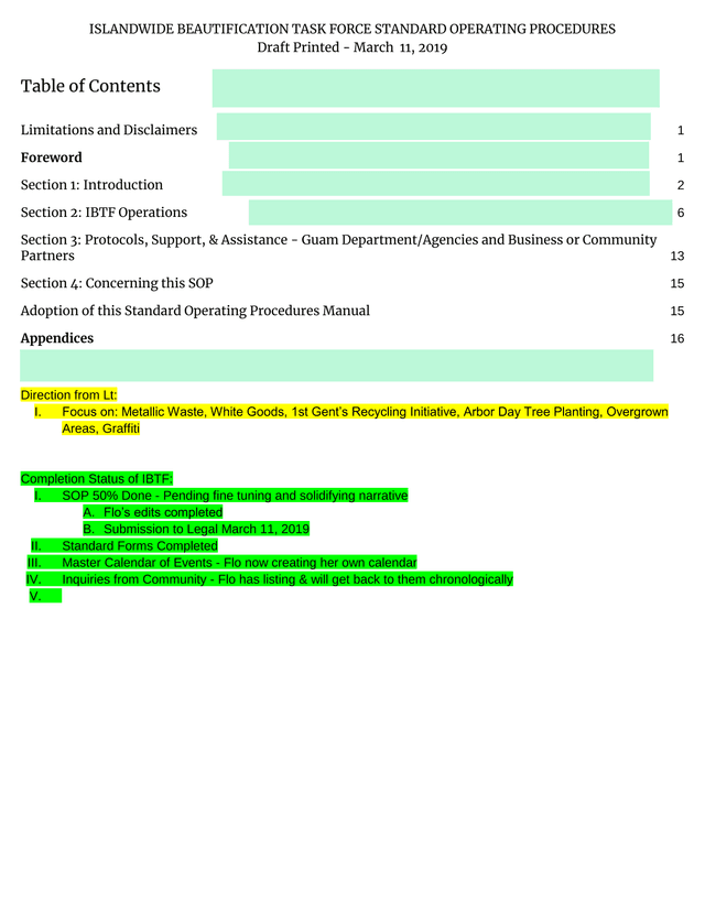 Islandwide Beautification Task Force Standard Operating Procedures screenshot