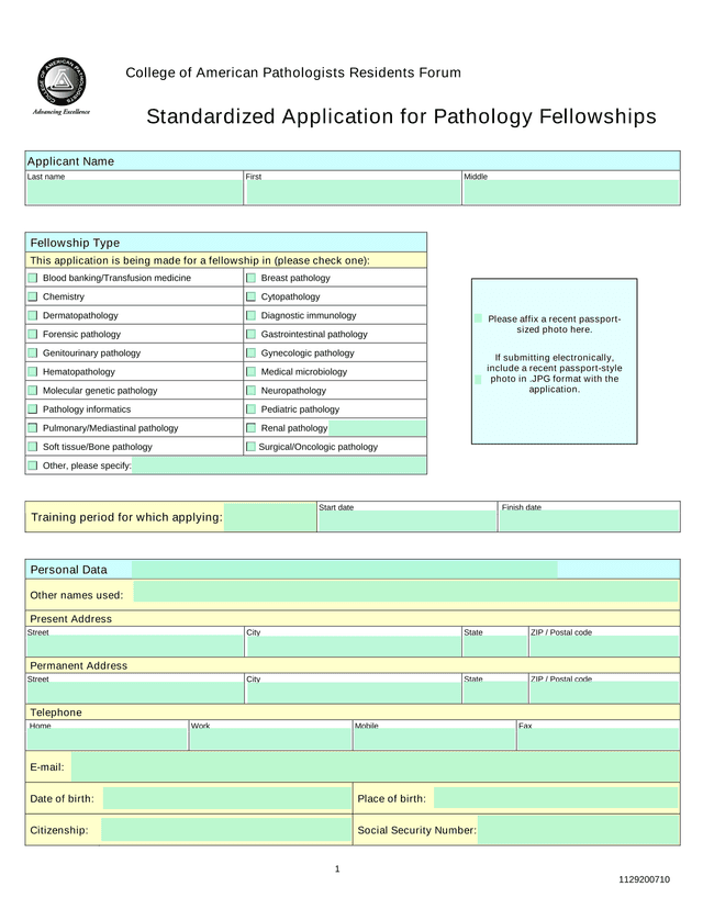 Standardized Application For Pathology Fellowships screenshot