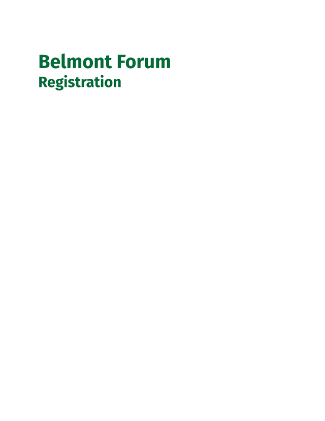 Belmont Forum Registration Form screenshot