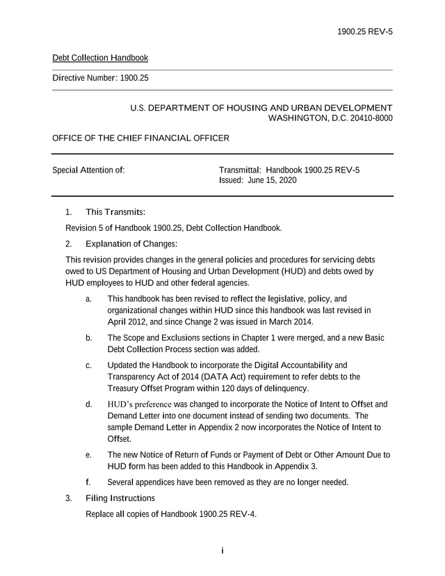 Debt Collection Handbook screenshot