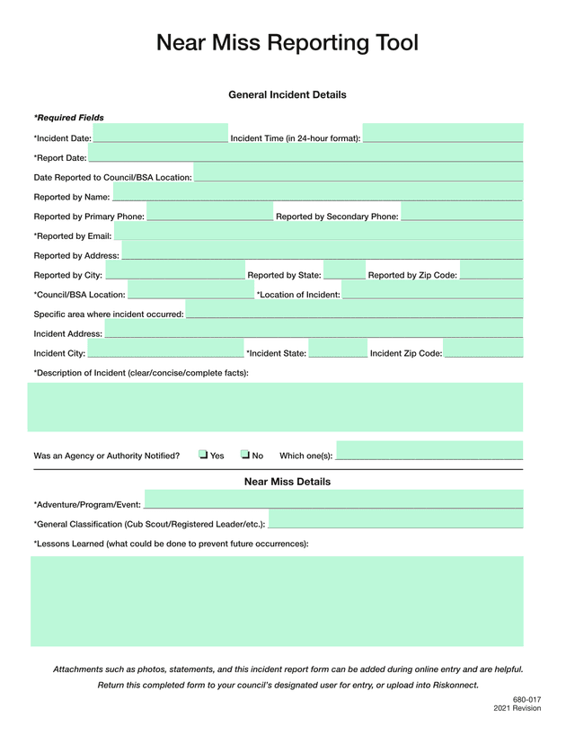 Near Miss Reporting Tool screenshot