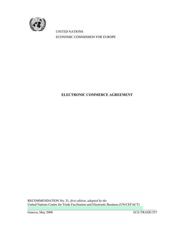 Electronic Commerce Agreement screenshot