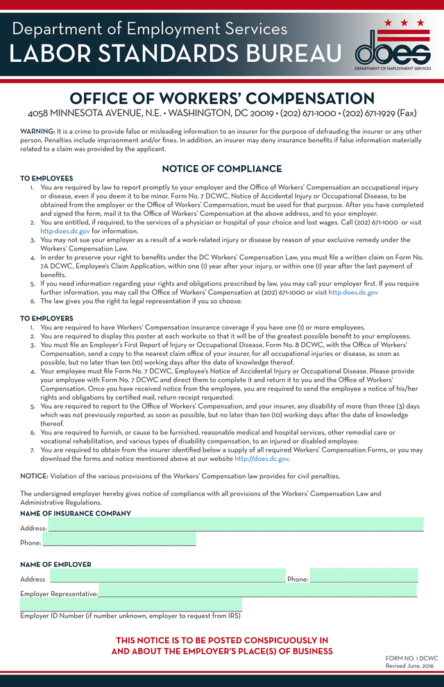 Notice Of Compliance screenshot