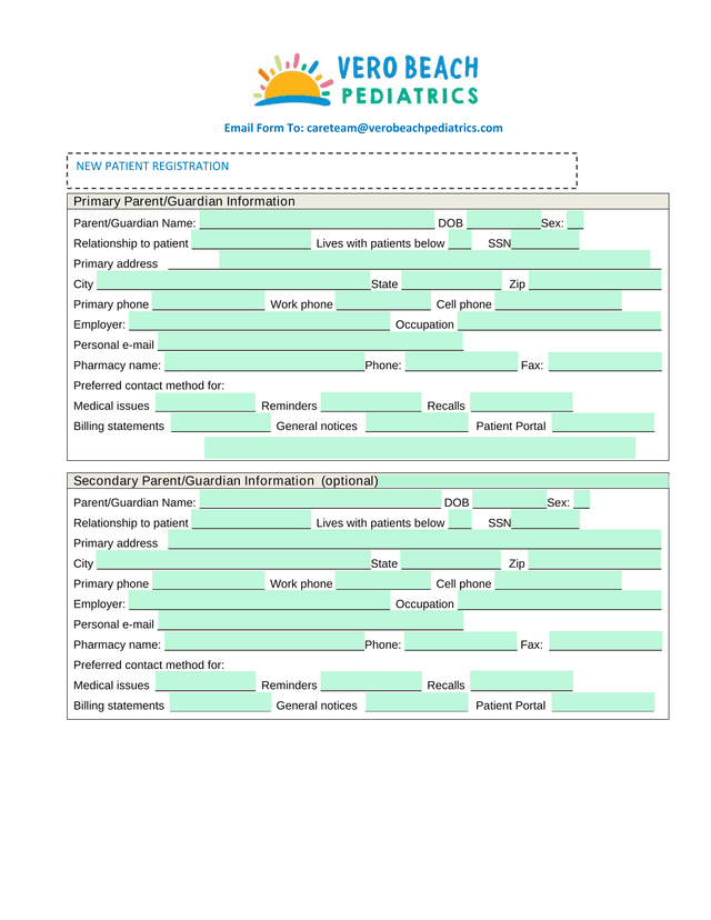 NEW PATIENT REGISTRATION screenshot