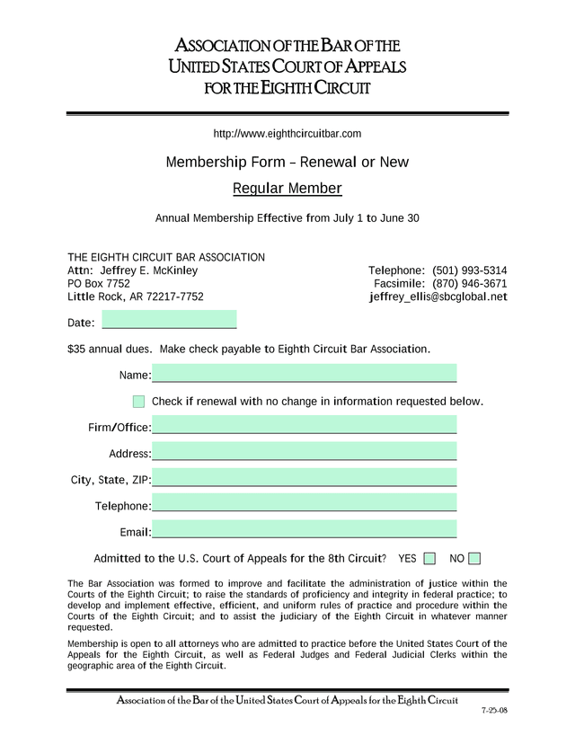 Membership Form  Renewal Or New screenshot