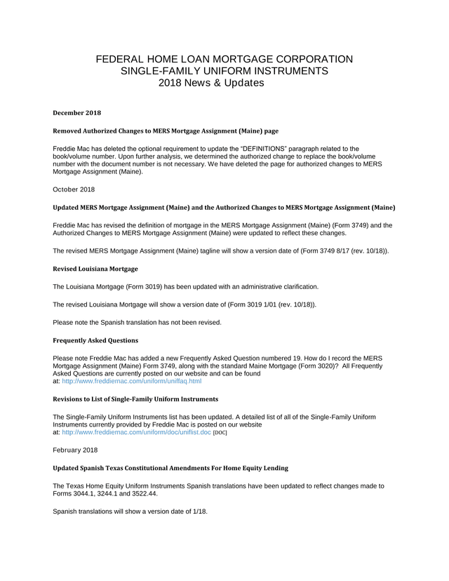 Single Family Uniform Instruments News  Updates screenshot