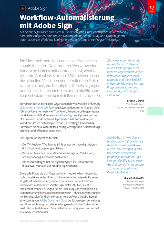 Einfhrung In Die Workflow Automatisierung Mit Adobe Sign screenshot