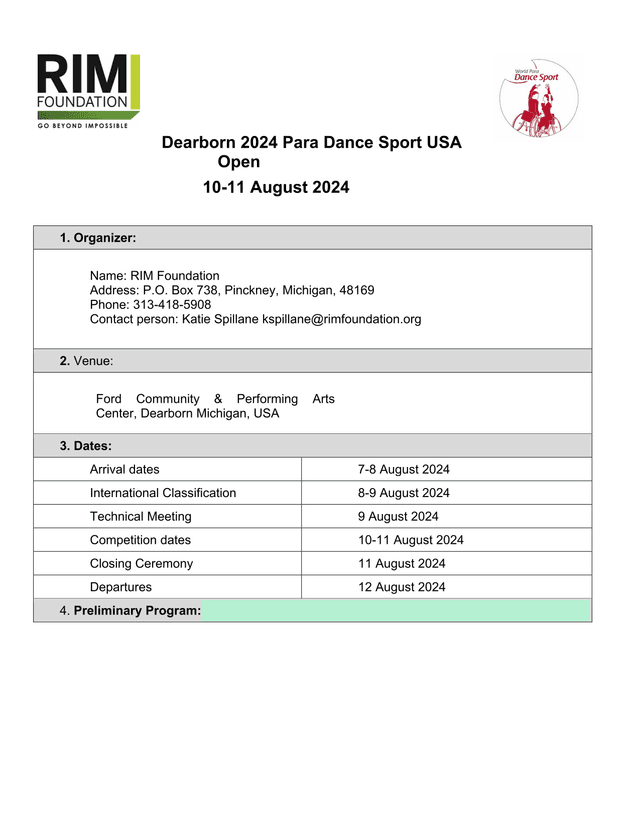 Dearborn 2024 Para Dance Sport USA Open screenshot