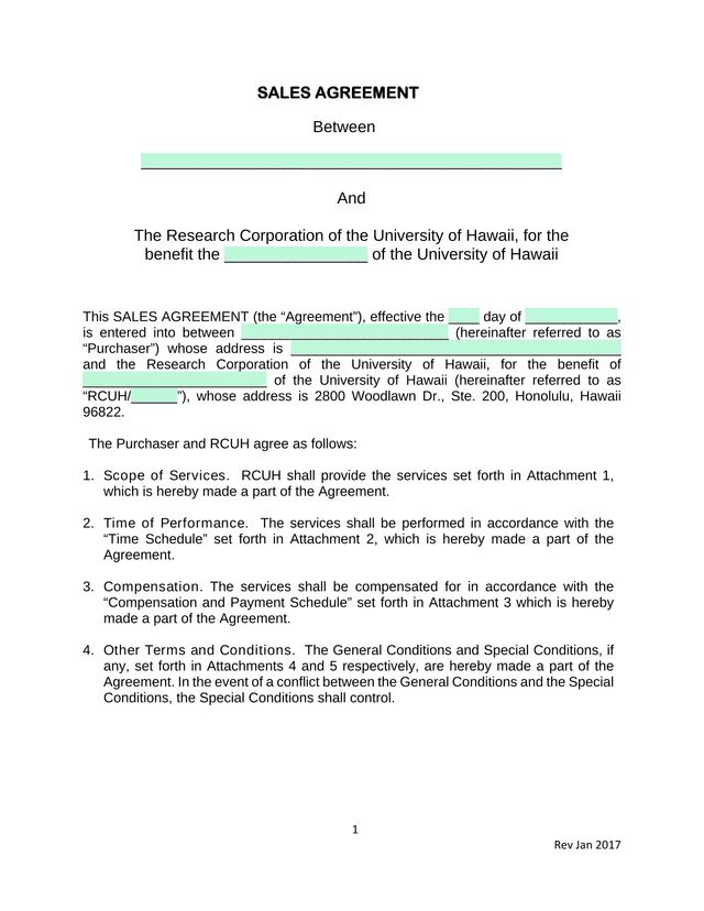 SALES AGREEMENT screenshot