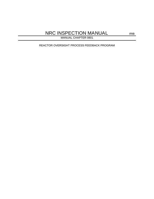 NRC Inspection Manual   Manual Chapter 0801 screenshot