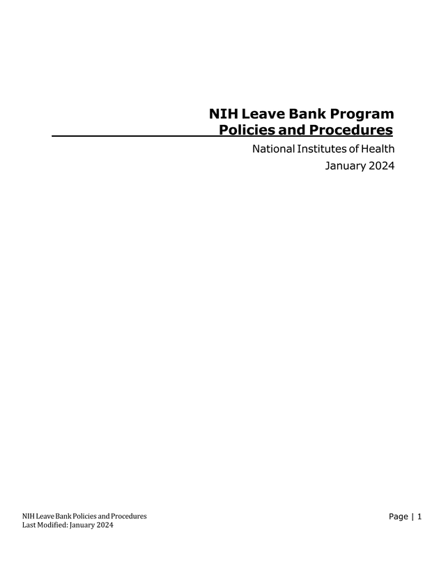 NIH Leave Bank Policies And Procedures screenshot