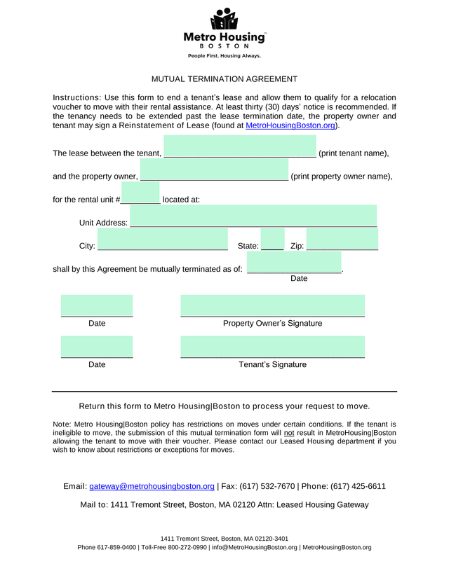 MUTUAL TERMINATION AGREEMENT screenshot