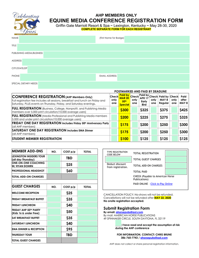 Conference Registration Form screenshot