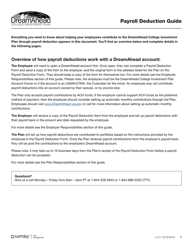 Payroll Deduction Guide screenshot