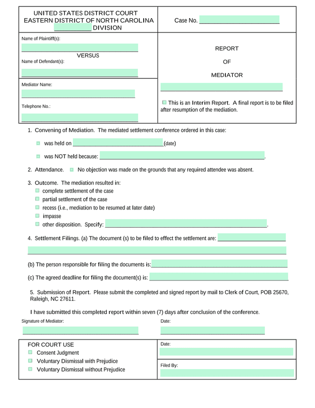 Report Of Mediator screenshot