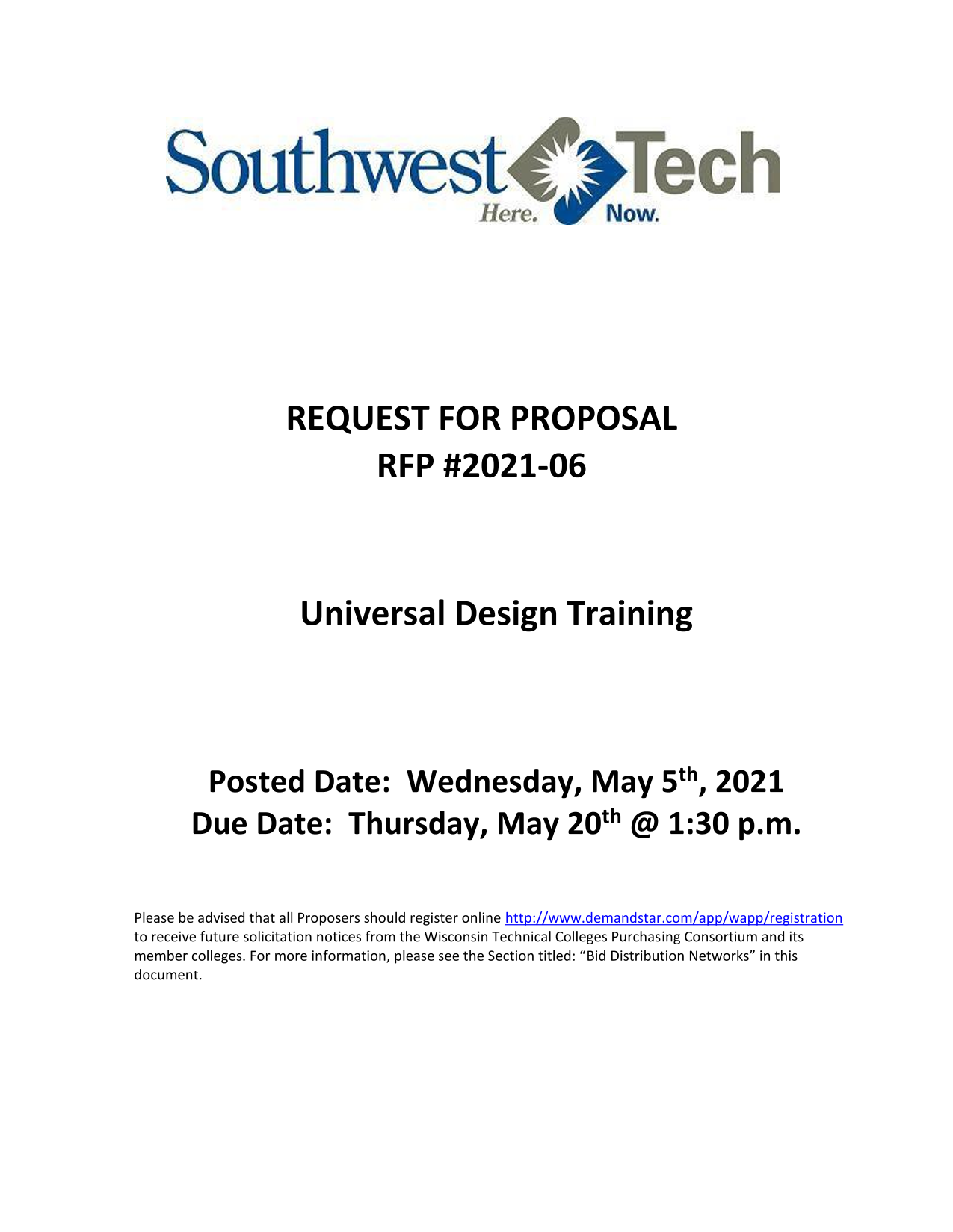 Universal Design Training RFP 2021 06 screenshot