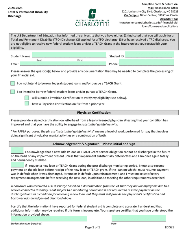 Total  Permanent Disability Discharge screenshot