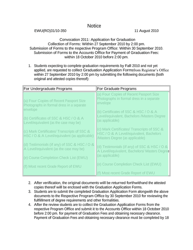 Convocation 2011 Application For Graduation screenshot