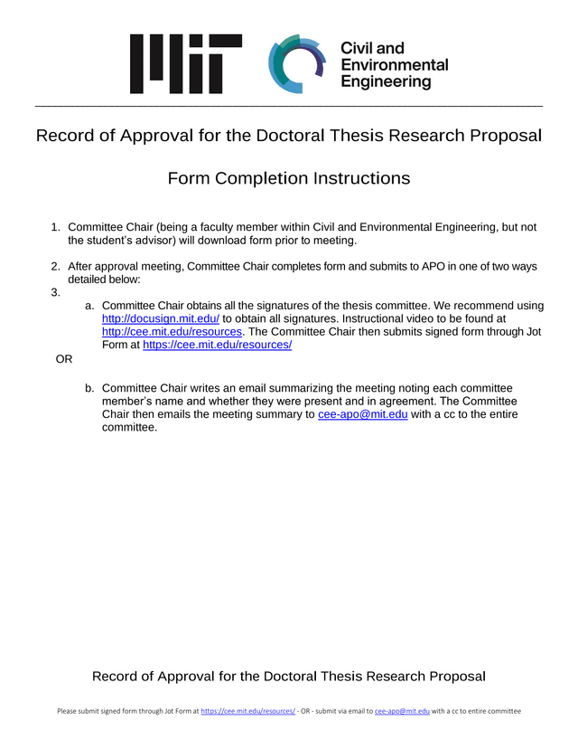 Record Of Approval For The Doctoral Thesis Research Proposal screenshot
