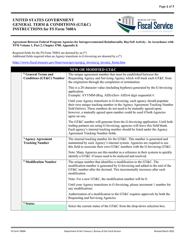 FS Form 7600A screenshot