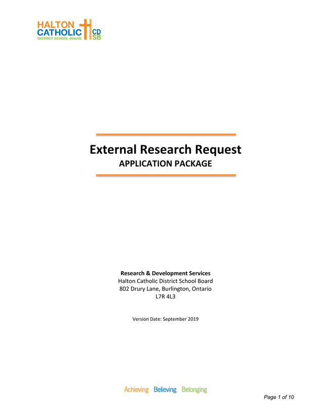 External Research Request Application screenshot