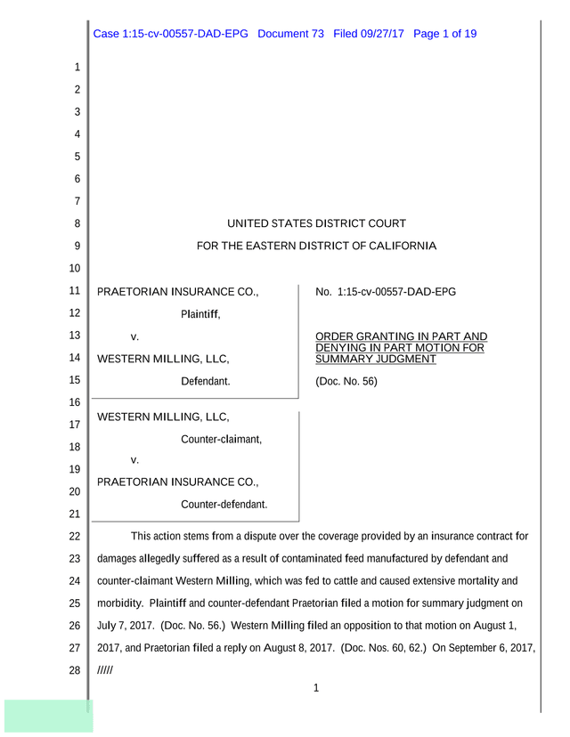 Order Granting In Part And Denying In Part Motion For Summary Judgment screenshot