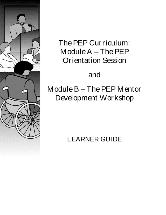 The PEP Curriculum Module A  The PEP Orientation Session And Module B  The PEP Mentor Development Wo screenshot