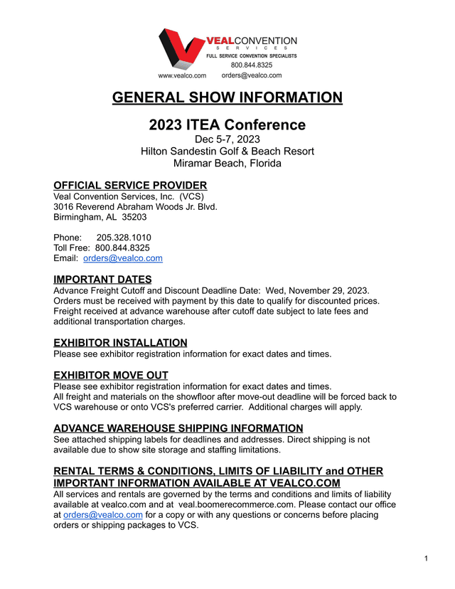 FREIGHT HANDLING SERVICE ORDER FORM screenshot