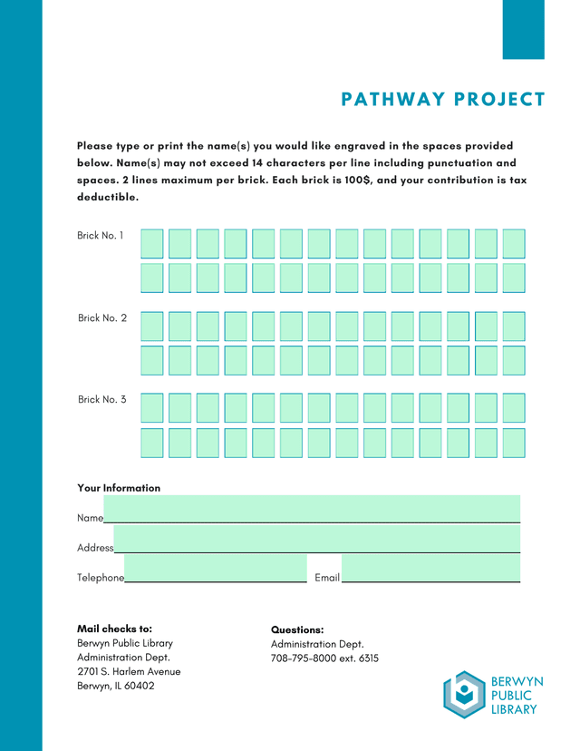 Brick Donation Form screenshot