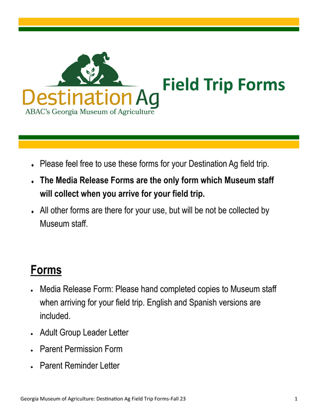 Georgia Museum Of Agriculture Destination Ag Field Trip Forms Fall 23 screenshot