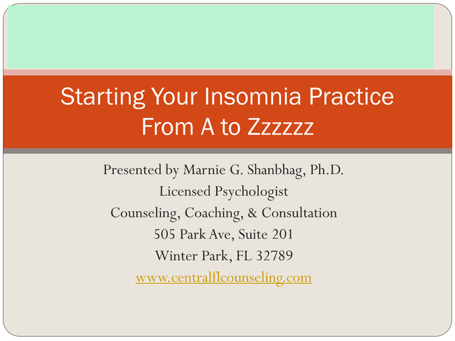 Starting Your Insomnia Practice From A To Zzzzzz screenshot