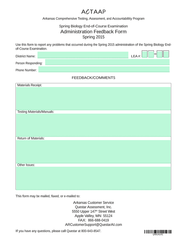 Arkansas Comprehensive Testing, Assessment, And Accountability Program Spring Biology End Of Course  screenshot