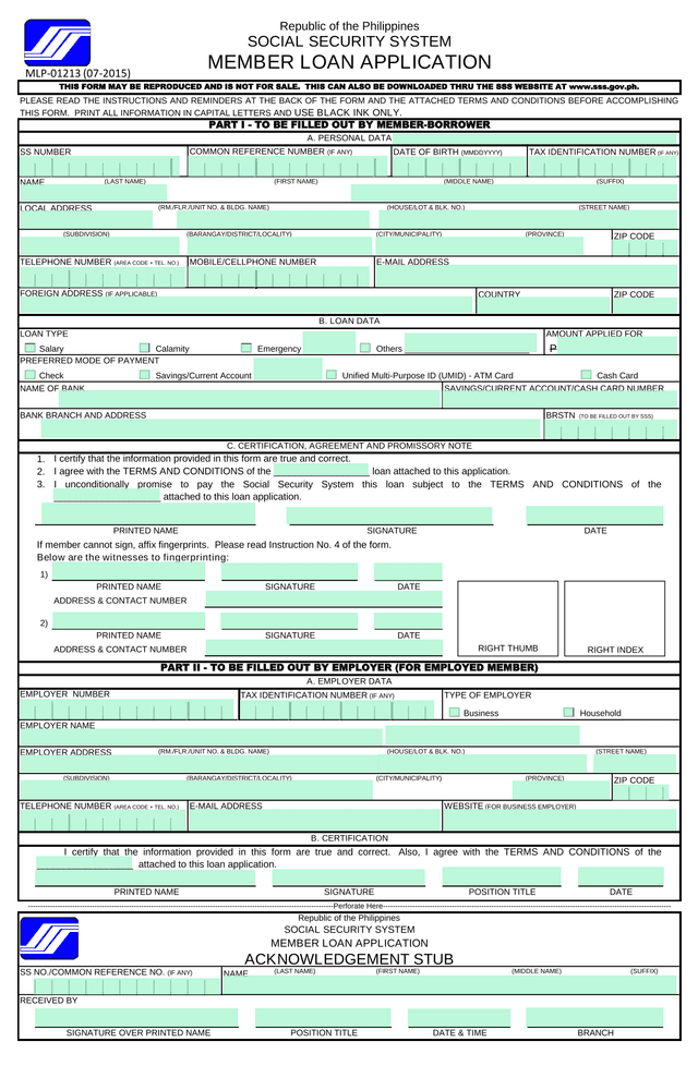 Loan Application Form screenshot