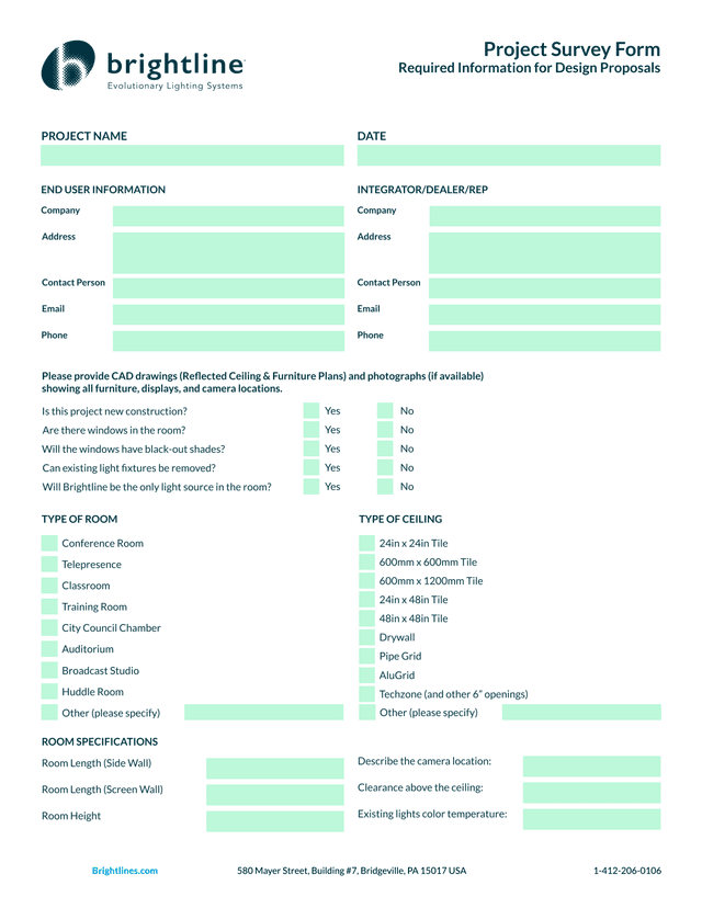Project Survey Form screenshot