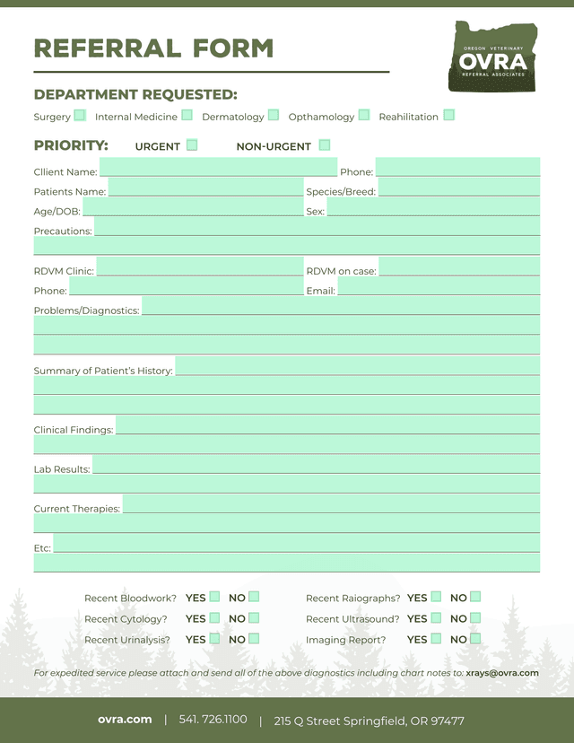 Referral Form screenshot