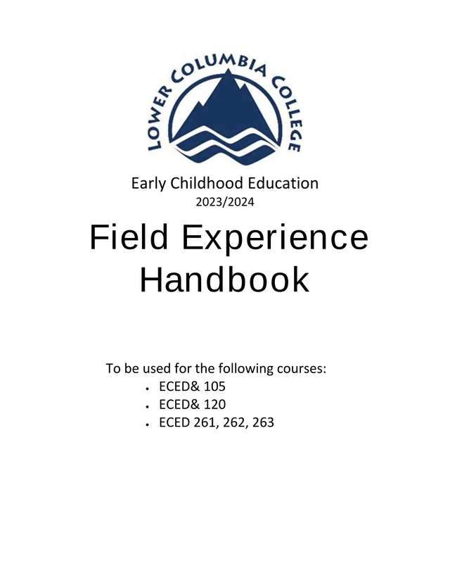 Early Childhood Education 20232024 Field Experience Handbook screenshot