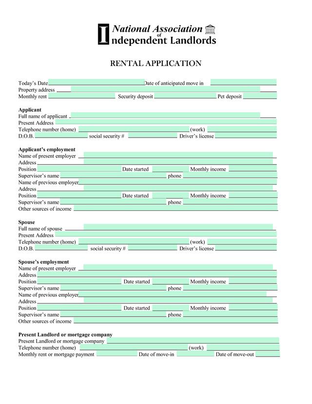 RENTAL APPLICATION screenshot