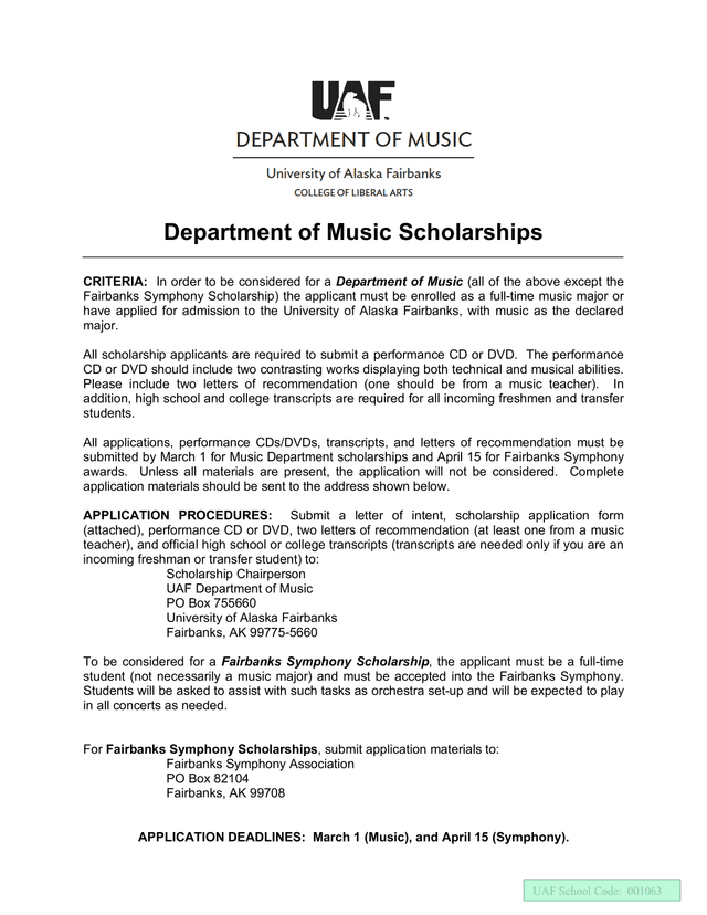 Department Of Music Scholarships screenshot