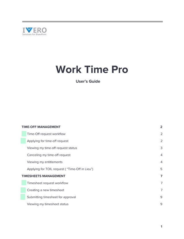 Work Time Pro UserS Guide screenshot