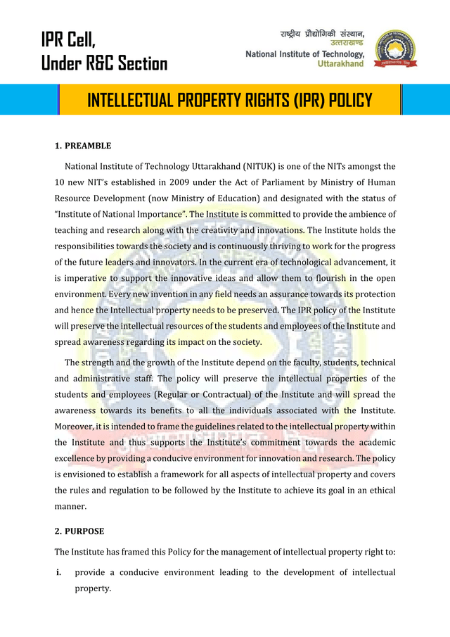 Intellectual Property Rights (IPR) Policy screenshot