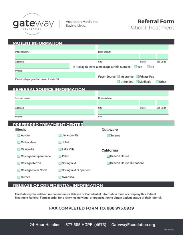 Referral Form screenshot